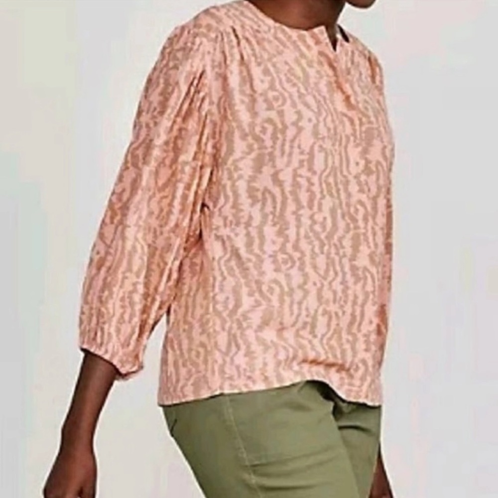 Elizabeth and James Button Down Printed Blouse Top